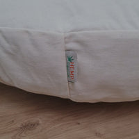 Round Hemp cotton cushion with removable cover Hemp fiber filling in cotton fabric with cotton non-dyed cover Floor cushion custom made size