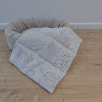 16" x 20" (40 x 50 cm) HEMP DOG blanket filled HEMP Fiber in natural linen fabric dog blanket for bed dog mat