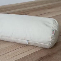 Cotton Bolster filled organic Buckwheat hulls yoga pillow Meditation pillow natural non dyed cotton fabric