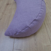 Linen Meditation Cresсent Cushion filled Buckwheat Hulls Yoga Crescent pillow