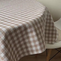 Linen tablecloth in square pattern. Size 45"x57" natural linen fabric. Natural dinning tablecloth