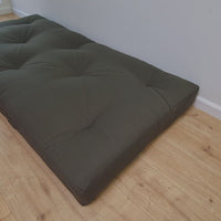 HEMP shikibuton 6” thick mat Shiki futon filled organic hemp fiber filler in natural dark green Cotton fabric Custom Size Hand made