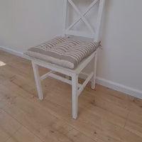Hemp Linen seat cushion for chair with ties filled organic hemp fiber in natural linen fabric Chair Cushion Pillow seat