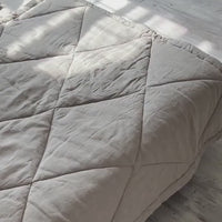 Hemp Linen Comforter Blanket "Diamond Stitching" Organic Hemp Fiber in Natural Undyed Linen Fabric Full Twin Queen King Custom size