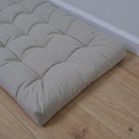 Hemp Linen cushion mat with organic hemp fiber filling in natural non dyed linen fabric window bench cushion custom made
