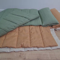 Kinder Garden Hemp Linen Sleep Bag with Pillow School Nap Mat Kids Organic Hemp Fiber Filling in Linen Fabric blanket quilt, hand made