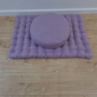 Light lavender Meditation Set Zafu & Zabuton with Buckwheat hulls Linen Floor Meditation cushion Meditation pouf PillowSeat Yoga mats