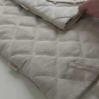 Hemp Linen pillow cover quilted by HEMP Organic fiber in natural non-dyed linen or hemp fabric with ties