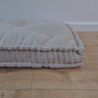 15" x 17.7" (38 x 45 cm) Hemp Custom madeWindow Mudroom Floor bench cushion filled organic hemp fiber in natural non-dyed linen fabric unique all natural pillow