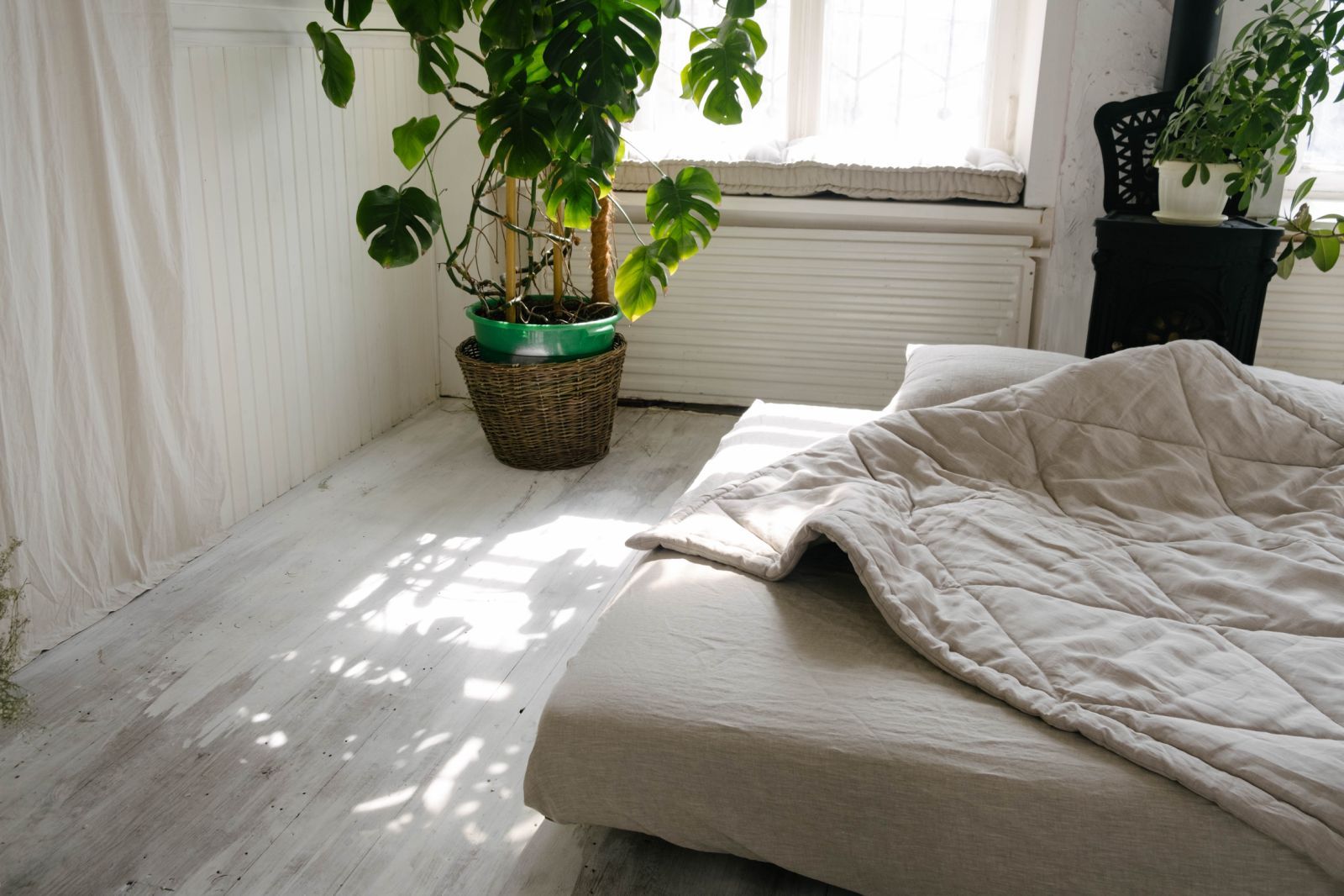 Hemp Linen Comforter Blanket "Diamond Stitching" Organic Hemp Fiber in Natural Undyed Linen Fabric Full Twin Queen King Custom size