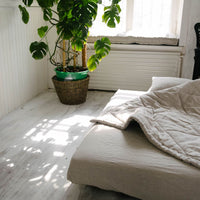 Hemp Linen Comforter Blanket "Diamond Stitching" Organic Hemp Fiber in Natural Undyed Linen Fabric Full Twin Queen King Custom size