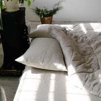 Hemp Linen Comforter Blanket "Diamond Stitching" Organic Hemp Fiber in Natural Undyed Linen Fabric Full Twin Queen King Custom size