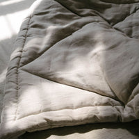 Hemp Linen Comforter Blanket "Diamond Stitching" Organic Hemp Fiber in Natural Undyed Linen Fabric Full Twin Queen King Custom size