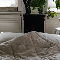 Hemp Linen Comforter Blanket "Diamond Stitching" Organic Hemp Fiber in Natural Undyed Linen Fabric Full Twin Queen King Custom size