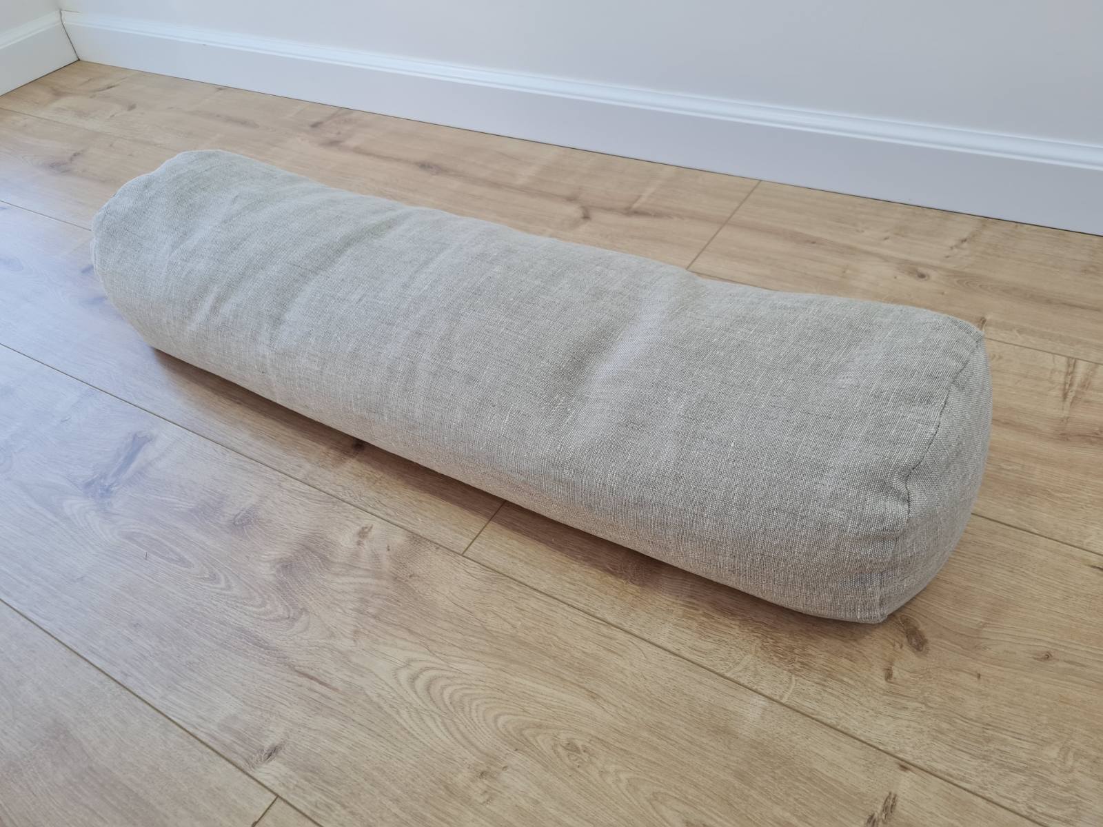 Hemp Linen Bolster filled organic Buckwheat hulls yoga pillow Meditation pillow natural non dyed Linen / Hemp fabric