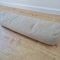 Hemp Linen Bolster filled organic Buckwheat hulls yoga pillow Meditation pillow natural non dyed Linen / Hemp fabric