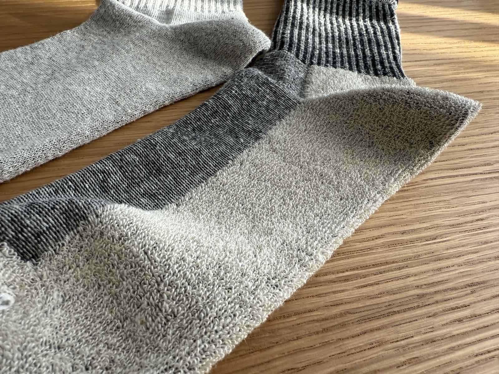 Warm Hemp Socks with Terry Cushioning Set of 9 Natural Unbleached Color Socks for men gift for him
