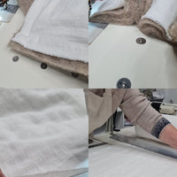 White Natural HEMP Linen blanket quilt in stripe- linen organic fabric + filler organic Hemp fiber - Full Queen King custom sizes