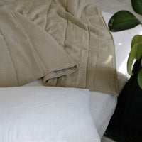 Organic Hemp Linen Blanket "Olive Beige" quilt Hemp Fiber Filler Linen Natural Fabric Full Queen King Twin Custom size