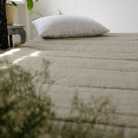 Organic Hemp Linen Blanket "Olive Beige" quilt Hemp Fiber Filler Linen Natural Fabric Full Queen King Twin Custom size