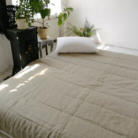 Organic Hemp Linen Blanket "Olive Beige" quilt Hemp Fiber Filler Linen Natural Fabric Full Queen King Twin Custom size