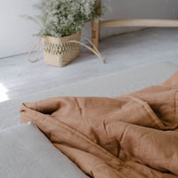 Soft Natural HEMP Linen blanket organic Hemp fiber filling in Natural Linen Fabric Full Twin Queen custom size cozy organic quilted blanket