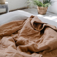 Soft Natural HEMP Linen blanket organic Hemp fiber filling in Natural Linen Fabric Full Twin Queen custom size cozy organic quilted blanket