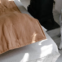 Soft Natural HEMP Linen blanket organic Hemp fiber filling in Natural Linen Fabric Full Twin Queen custom size cozy organic quilted blanket