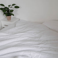 White Winter Organic HEMP + FLAX comforter  blanket duvet - natural linen fabric with filler organic Hemp fiber