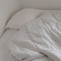 White Winter Organic HEMP + FLAX comforter  blanket duvet - natural linen fabric with filler organic Hemp fiber
