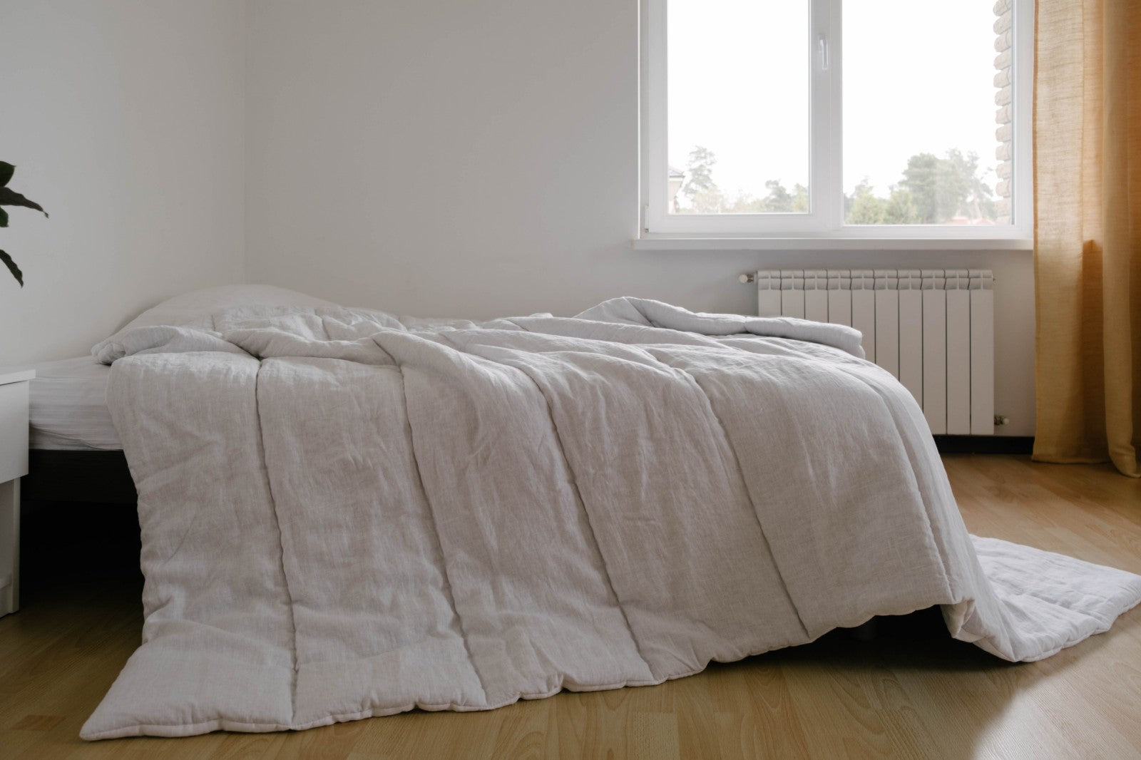 White Winter Organic HEMP + FLAX comforter blanket duvet - natural linen fabric with filler organic Hemp fiber