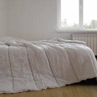 White Winter Organic HEMP + FLAX comforter  blanket duvet - natural linen fabric with filler organic Hemp fiber