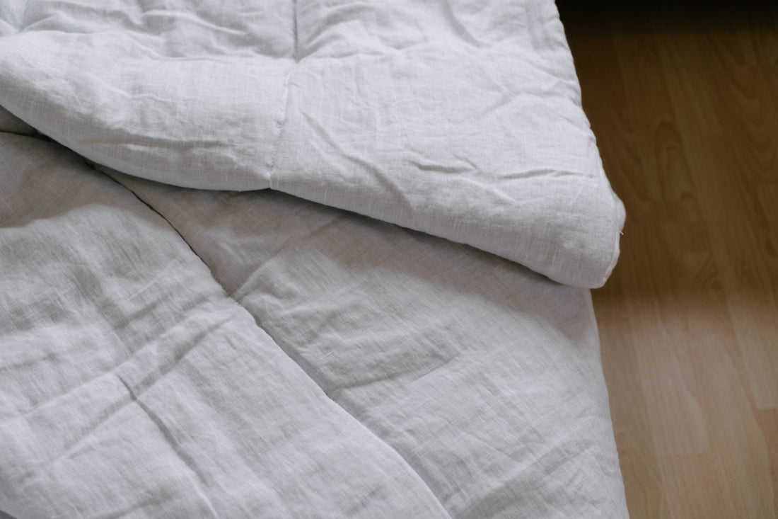White Winter Organic HEMP + FLAX comforter  blanket duvet - natural linen fabric with filler organic Hemp fiber