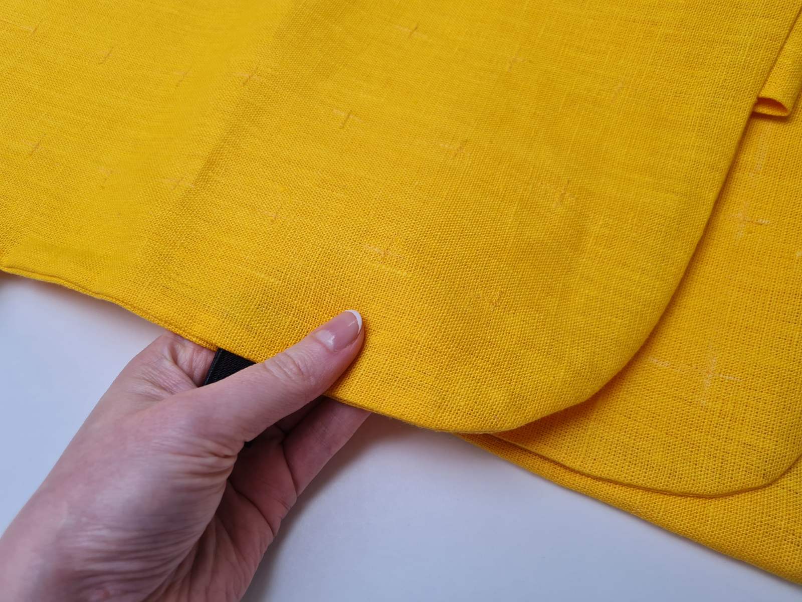 Special listing for Daniella Pereira one 16"x80"x3" hemp cushion made of natural linen fabric in bright yellow