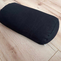 Bolster with Buckwheat hulls Linen fabric yoga pillow Meditation pillow black yoga pillow