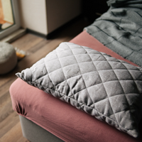 Hemp quilted Pillow filled HEMP FIBER in linen non-dyed fabric with regulation height