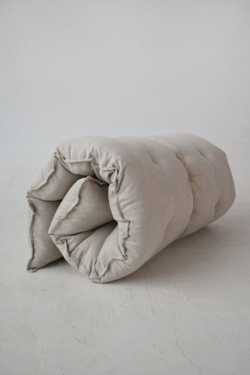 Organic HEMP Floor cushion reading nook pillow Organic Hemp fiber filling in non-dyed Linen fabric custom made
