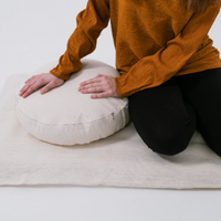 Beige Meditation Set Zafu & Zabuton with Buckwheat hulls with an additional covers