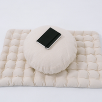 Beige Meditation Set Zafu & Zabuton with Buckwheat hulls with an additional covers