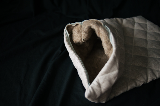 Hemp quilted Pillow filled HEMP FIBER in linen non-dyed fabric with regulation height