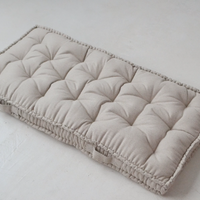 HEMP Linen Floor cushion with handles reading nook pillow Organic Hemp fiber filling in non-dyed Linen fabric custom made Meditation pillow