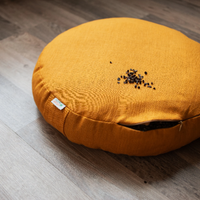 Zafu Linen floor cushion with Buckwheat hulls /Organic Meditation cushion/buckwheat/ pillow seat/Meditation cushion for Yoga studio