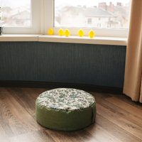 Zafu Linen floor cushion with Buckwheat hulls /Organic Meditation cushion/ pillow seat/Meditation pillow for Yoga studio