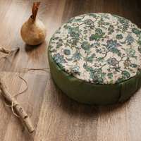 Zafu Linen floor cushion with Buckwheat hulls /Organic Meditation cushion/ pillow seat/Meditation pillow for Yoga studio