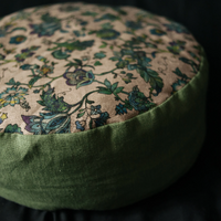 Zafu Linen floor cushion with Buckwheat hulls /Organic Meditation cushion/ pillow seat/Meditation pillow for Yoga studio