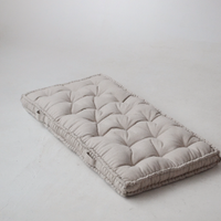HEMP Linen Floor cushion with handles reading nook pillow Organic Hemp fiber filling in non-dyed Linen fabric custom made Meditation pillow