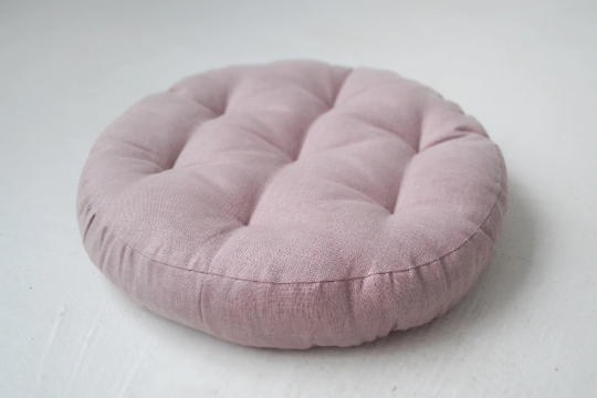 Round Hemp cushion Hemp fiber in linen fabric natural organic Floor cushion Meditation pillow custom made size