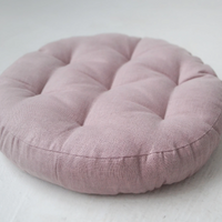 Round Hemp cushion Hemp fiber in linen fabric natural organic Floor cushion Meditation pillow custom made size