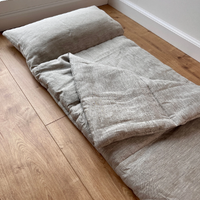 Kinder Garden Hemp Linen Sleep Bag with Pillow School Nap Mat Kids Organic Hemp Fiber Filling in Linen Fabric blanket quilt, hand made