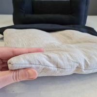 HEMP pet bed in natural black linen fabric filled organic HEMP Fiber - mat carpet - house for cats organic